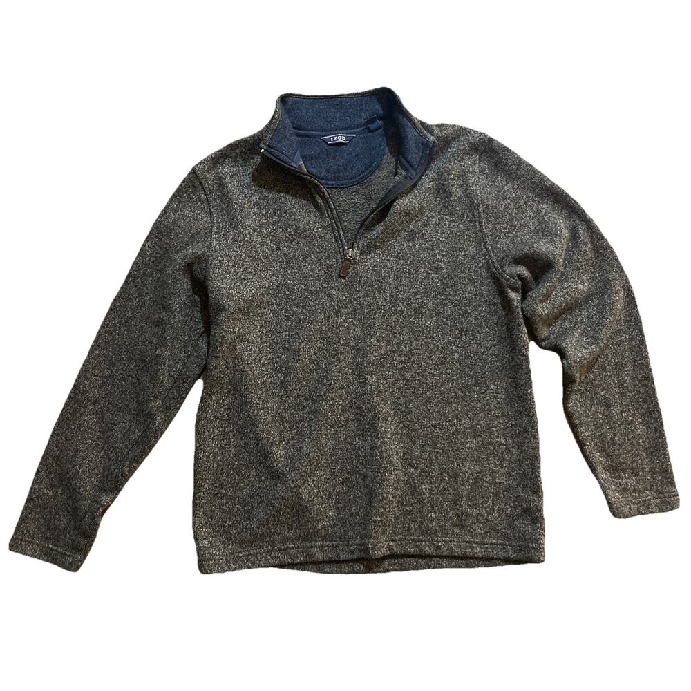 IZOD Thermasoft Sweater Fleece Quarter Zip Carbon Heather Men’s Medium